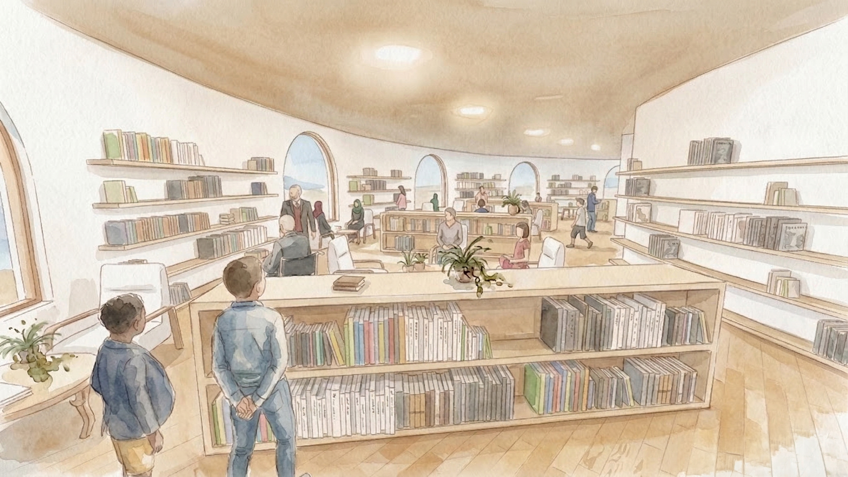 Library Interior Render